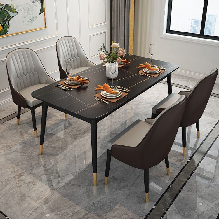 Rectangle 4 Legs Base Dining Table Modern Stone Table for Dining Room