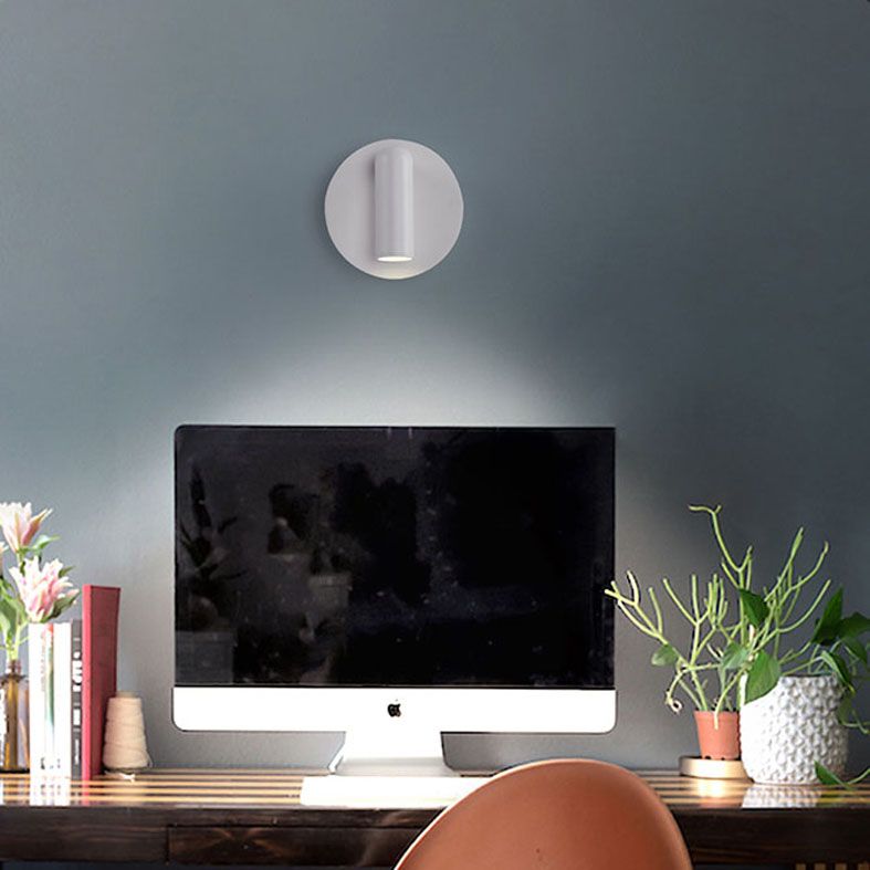 White Circular LED Wall Light in Modern Concise Style Aluminium Reading Wall Sconce for Bedroom