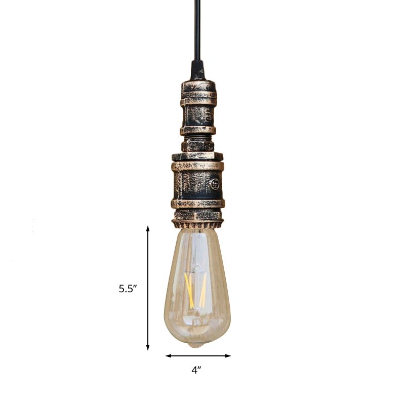 1 Bulbo nudo appeso a sospensione Stile rustico Rustico Black/Silver Stiil Aibiling con tubo per il bagno