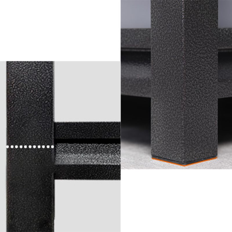 Open Black Metal Storage Bookshelf Modern Home Office Bookcase