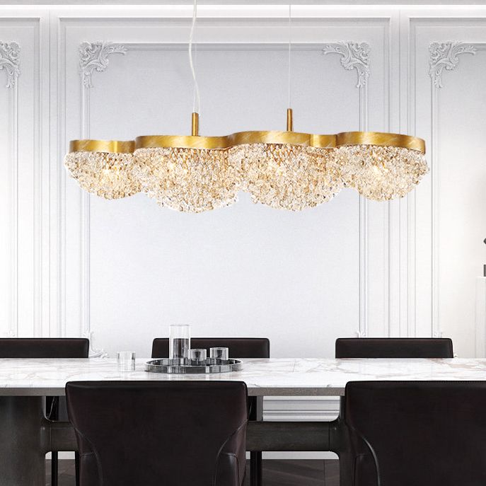 Contemporary Style Dome Island Lighting Ideas Crystal 4 Light Island Lights