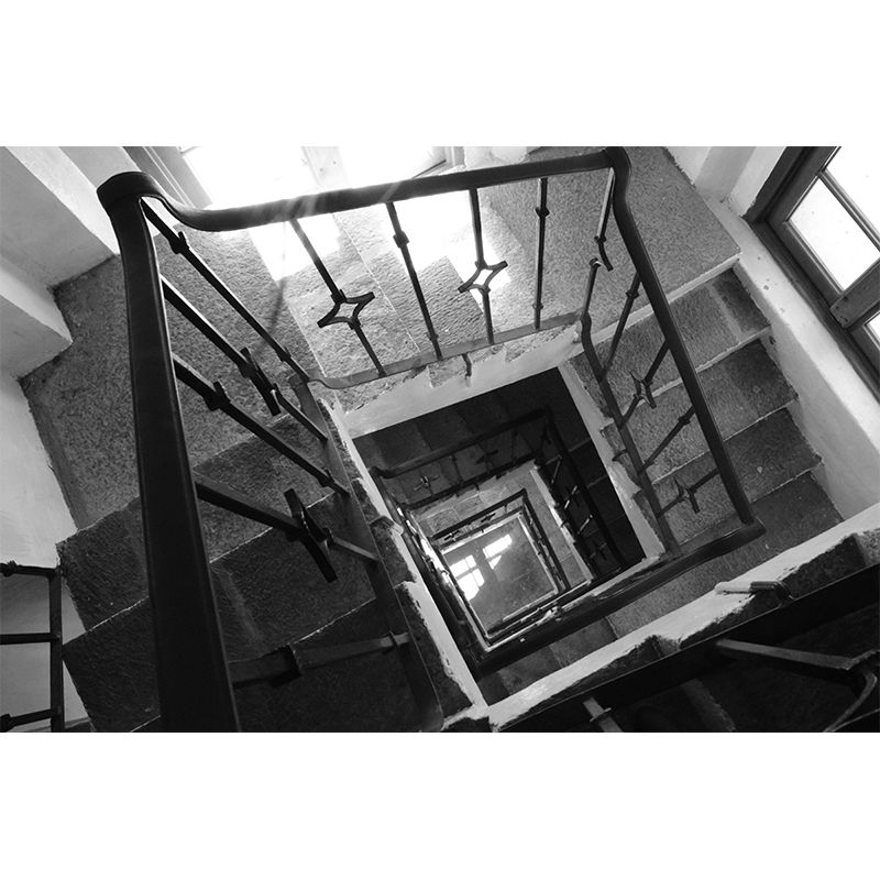 Customized Spiral Staircase Mural Wallpaper Mildew Resistant Wall Decor for Meeting Room