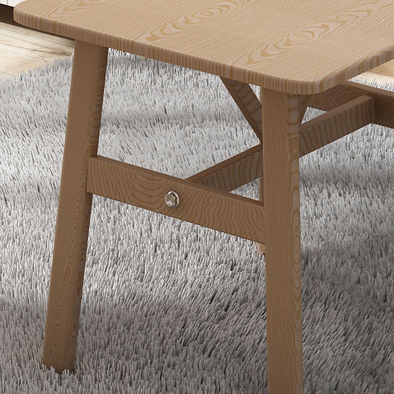 Square Dining Table Modern Plastic Tabletop with Metal Trestle Base