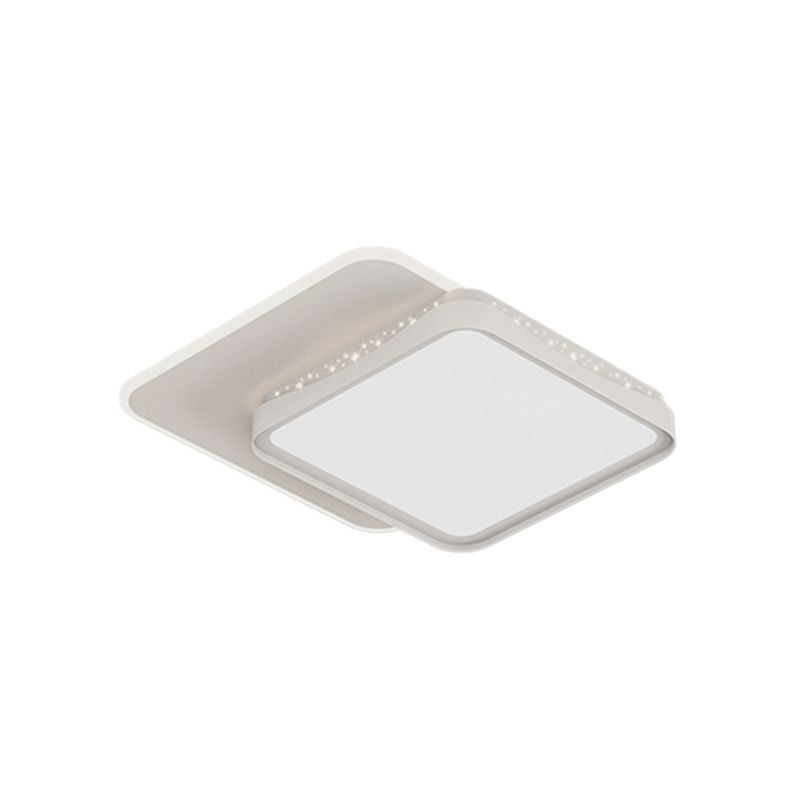 Modern LED Flush Mount Metal Geometric Shape Ceiling Light with Acrylic Shade for Bedroom