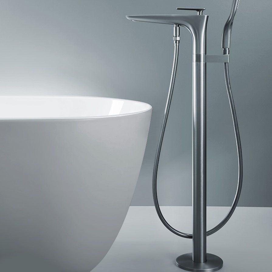 Contemporary Bathroom Faucet Floor Mounted Copper Free Standing Tub Filler Faucet