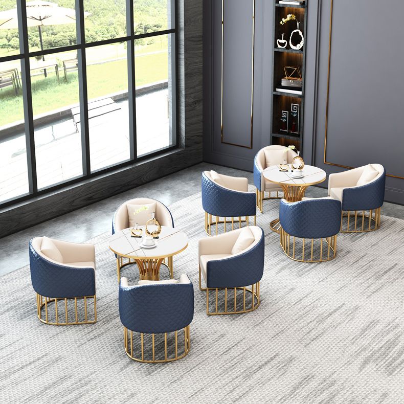 Glam Style Dining Room Set Standard Height with Pedestal Base Dining Furniture