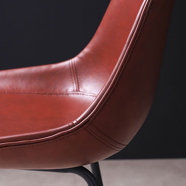 Industrial Leather Distressed Barstool Black Living Room Bar Stool with Bucket Seat