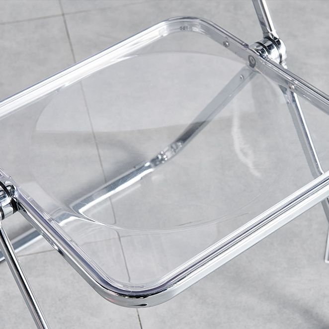 Chaise latérale pliante sans bras de style contemporain, chaise d'appoint simple à dossier ouvert