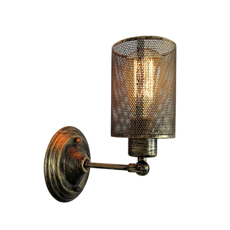 Modern Wall Sconce Adjustable Cylinder Shape Vanity Lamp with Metal Shade for Bathroom