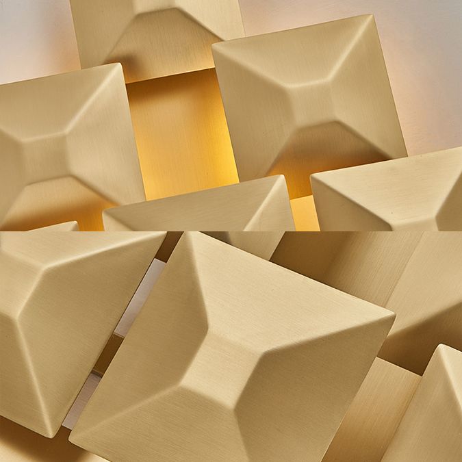 Lampada a parete geometrica in bianco/nero modernista 1/3 luci con tonalità metallica.