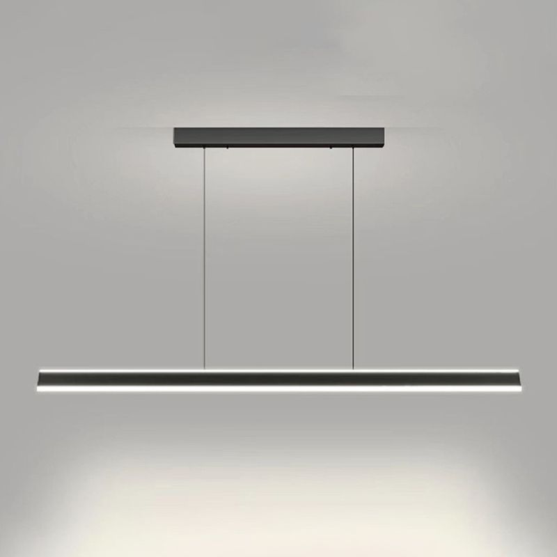 Linear Black Pendant Lighting Modern Metal Island Lighting for Dining Room