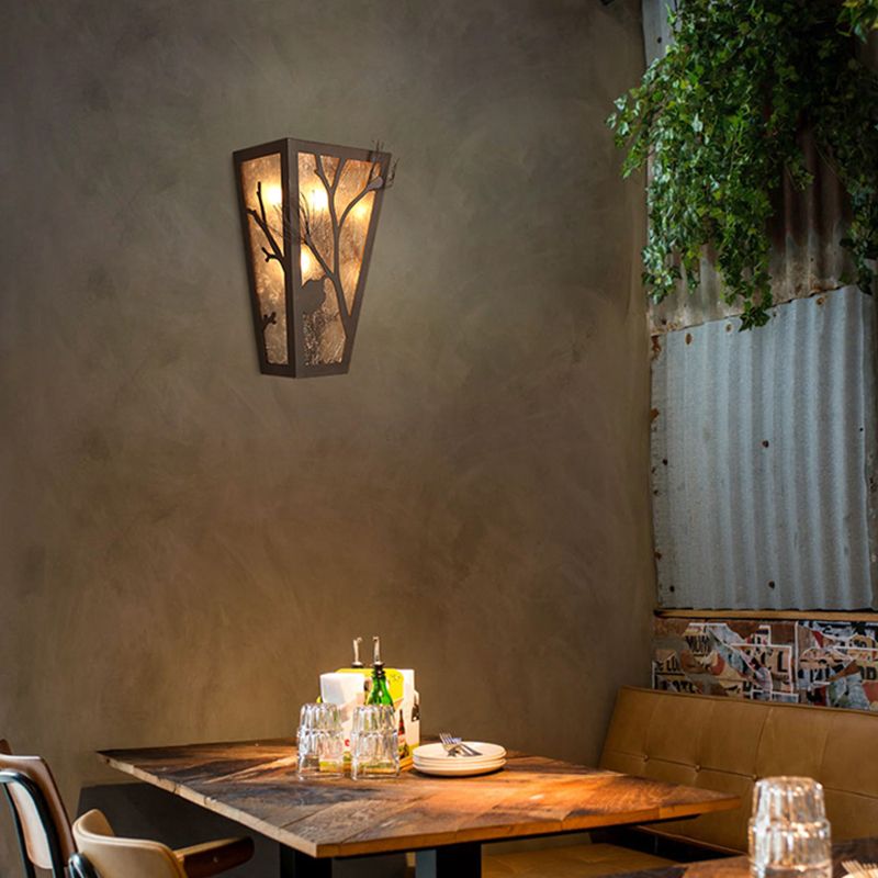 Illuminazione con diica in metallo conico tradizionale tradizionale ristorante a parete lampada montata in ruggine in ruggine