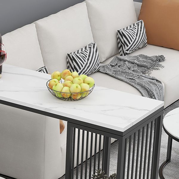 1/2/3 Pieces Bar Table Set Modern Rectangle Sintered Stone Bar Table with Low Back Stools