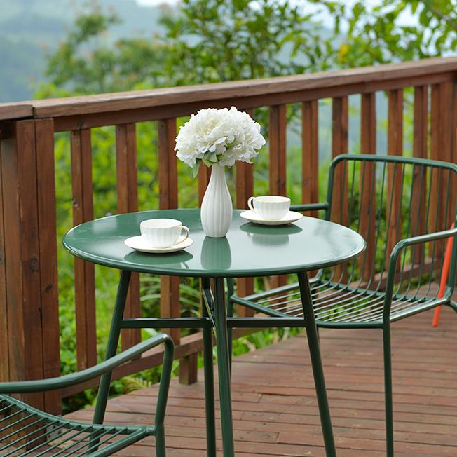 Modern Style Metal Round Dining Set 1/3/4/5 Pieces Metal Dining Table Set for Outdoor