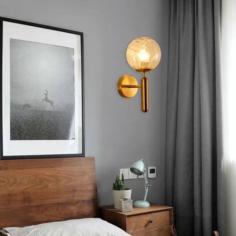 Moderner nordischer Stil kugelförmiger Wandleuchte Leuchten Glas 1 leichte Wandleuchten für Wohnzimmer