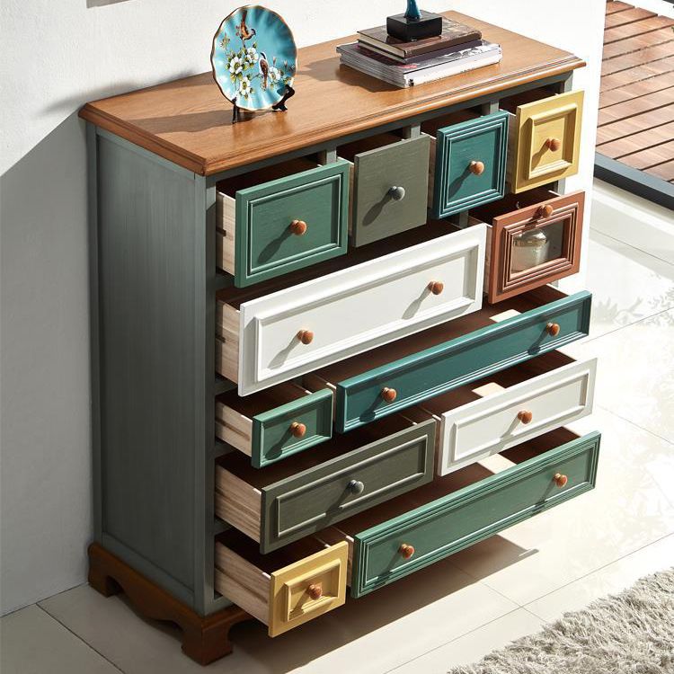 Coastal Dresser Solid Wood Storage Chest Dresser with Multi Drawers
