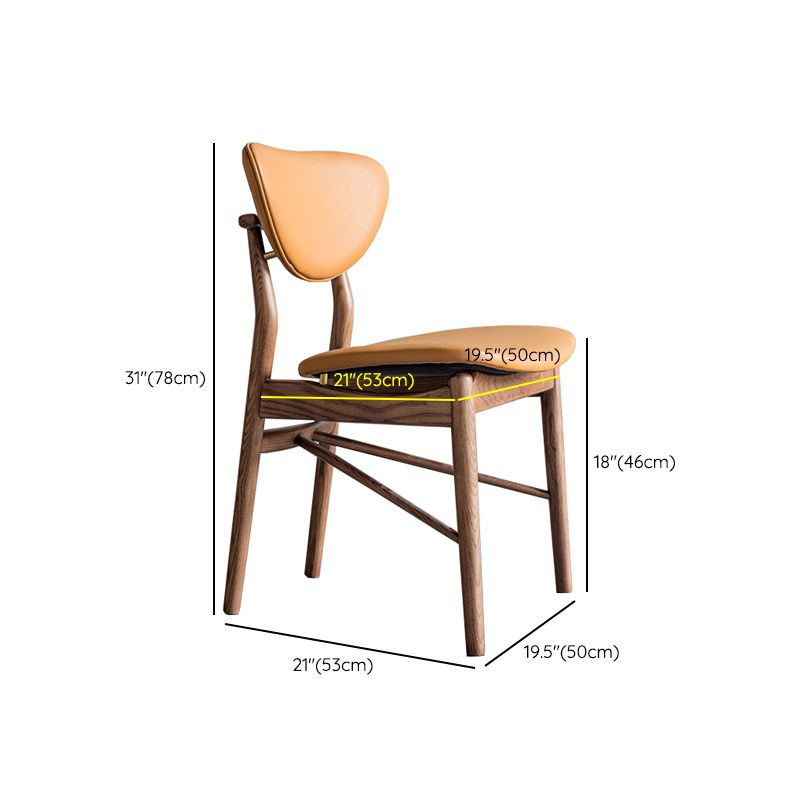 Brown Open Back Contemporary Armless Dining Room Chair for Kitchen