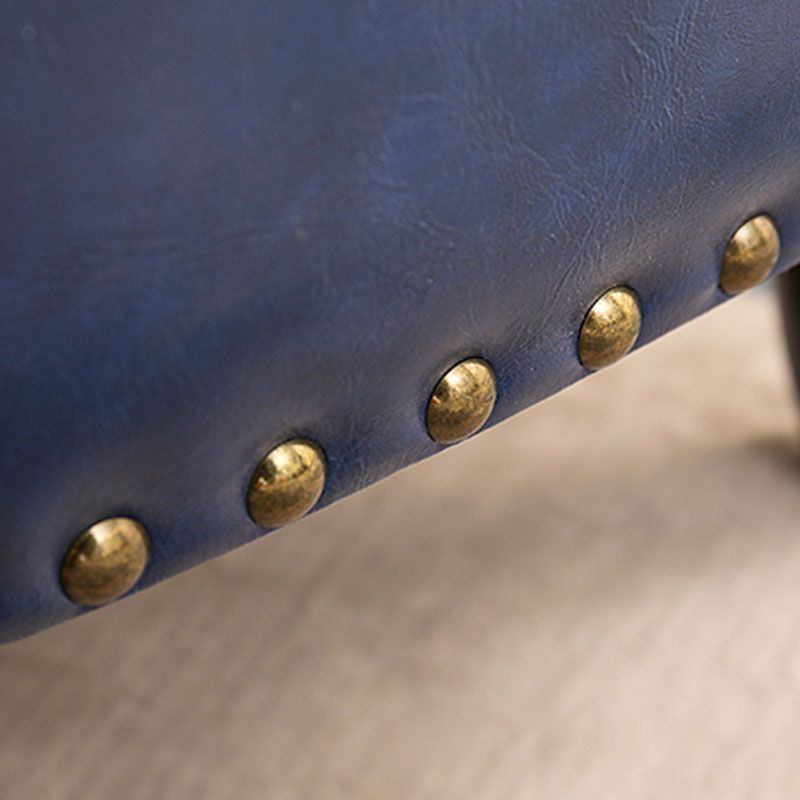 Nailhead Trim Ottoman Leather Special Shape Contrast Color Stain Resistant Ottoman