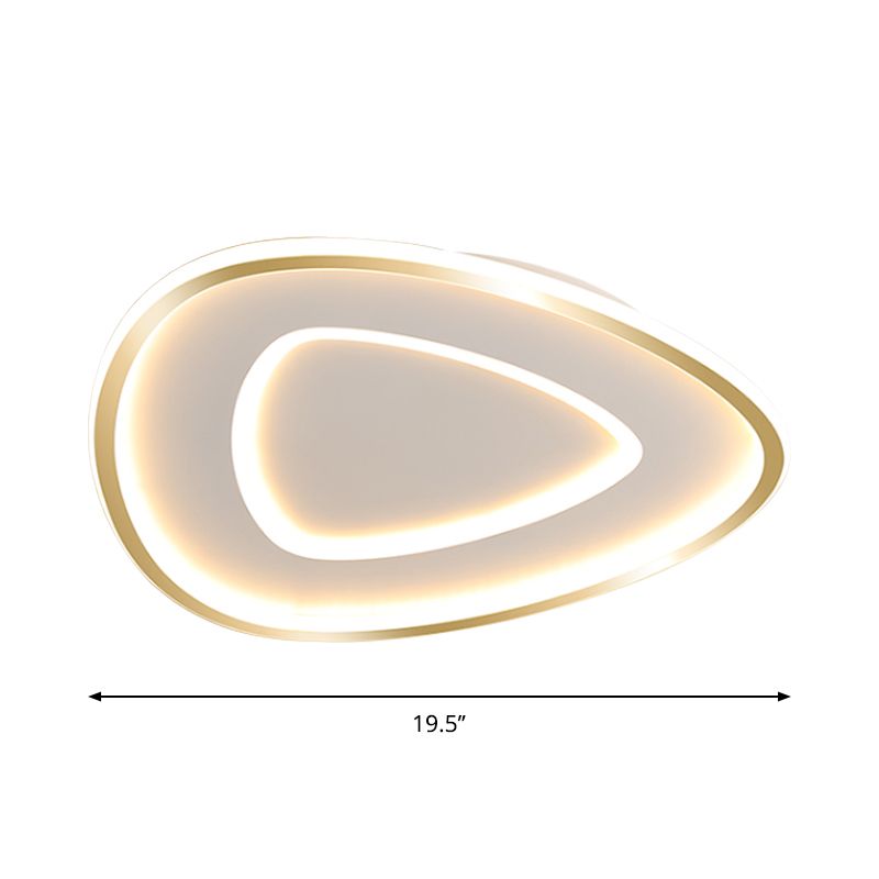 Plafonnier LED Extra fin en forme d'étoile/carré/triangle, luminaire de plafond contemporain en métal poli doré, pour chambre de bébé