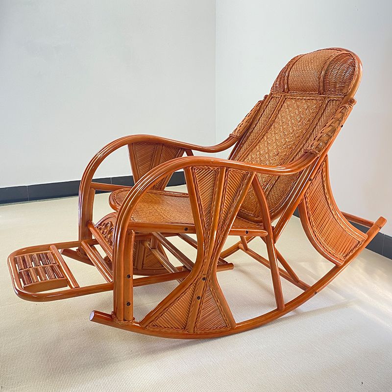 Traditional Wicker Rocking Chair in Borwn Rocker Chair for Living Room