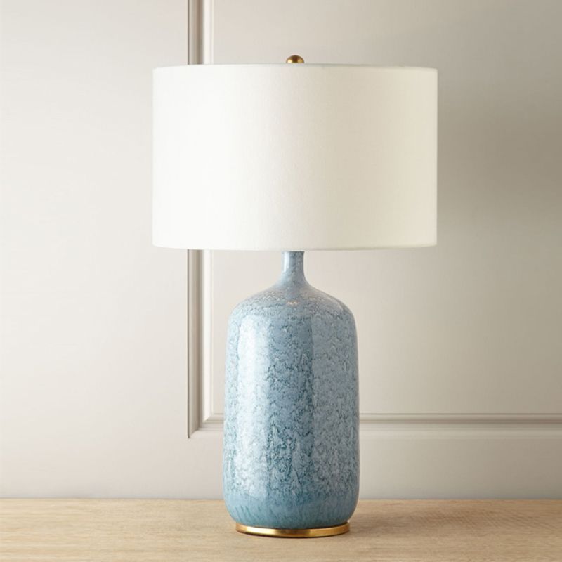 Contemporaneo 1 lampadina illuminazione blu cilindro lettura del libro luce con tonalità in tessuto