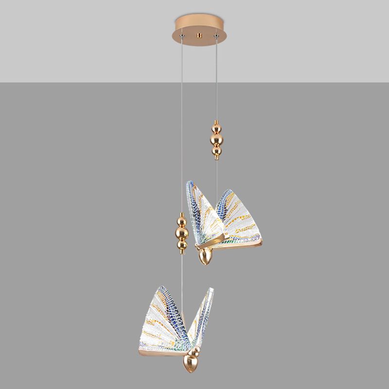 Modern de forma moderna de forma colgante de forma de mariposa Luz de metal para dormitorio para dormitorio