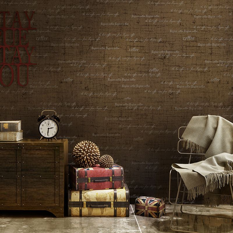 Coffee Shop Wallpaper with English Letters Design, 21-inch x 33-foot, Non-Pasted