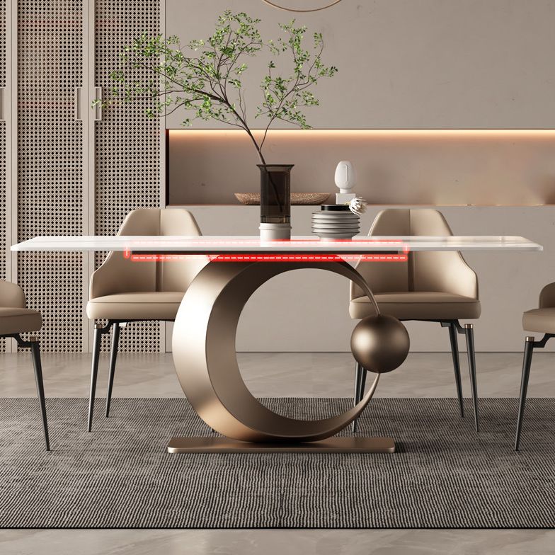 Glam Rectangle Table Set 1/2/5/7 Pieces Dining Set for Home Use