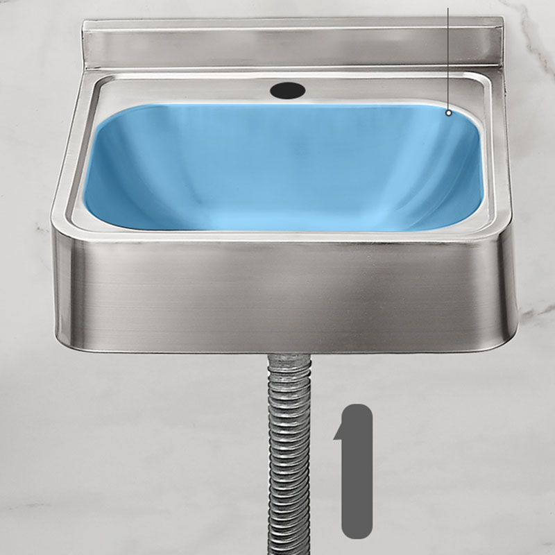 Contemporary Bathroom Sink with Pop-Up Drain Rectangular Metal Wall Mount Bathroom Sink