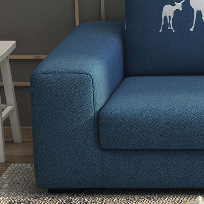 Square Arm Sectionals 27.56"High Removable Cushions Sofa with Ottomans