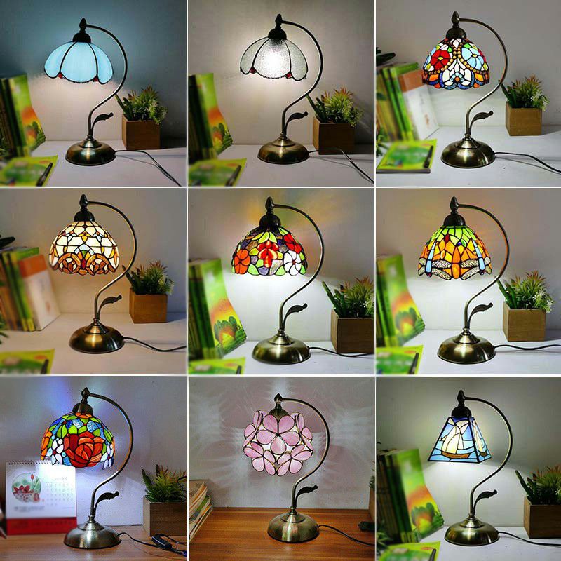 Tiffany Golyck Table Table Lampe 1 tête de chevet métal