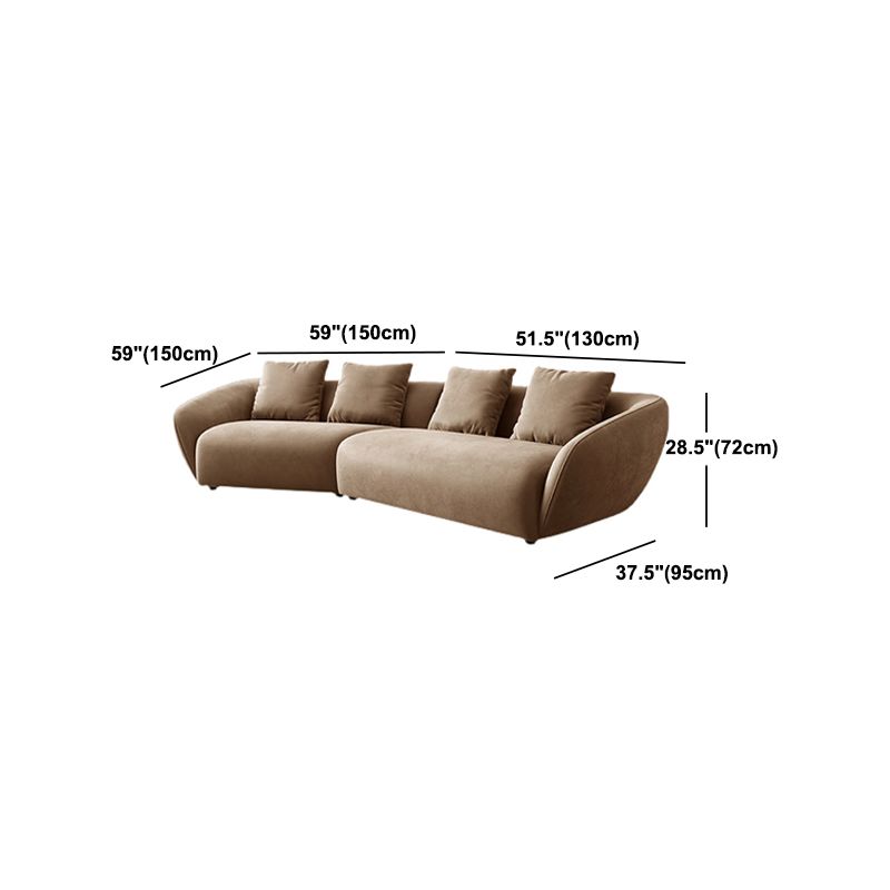 Nordic Wooden 3 Seater Sofa Chaise Dark Brown Sloped Arm Sofa