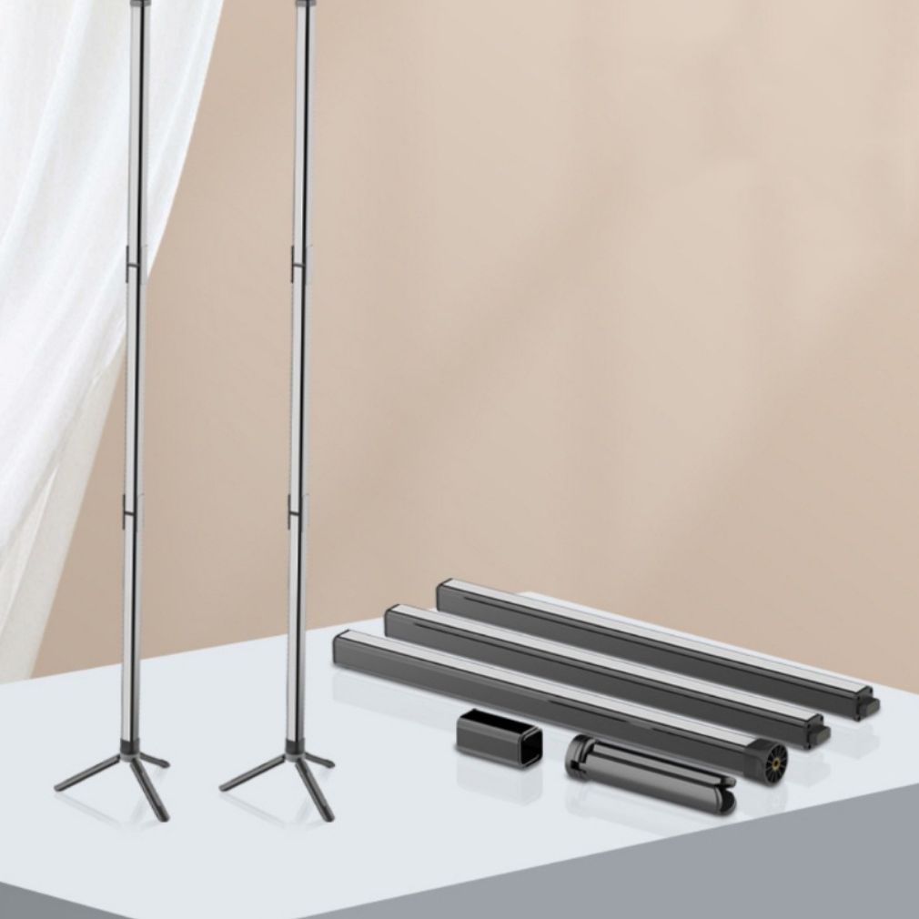 Simple Style Tripod Floor Lamp Height Adjustable Metal Game Room LED Standing Light in Black