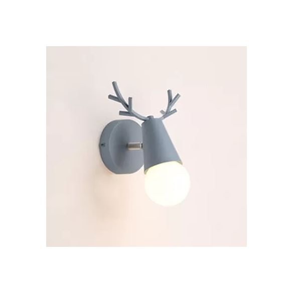 Luce di applique del cono in metallo con corna 1 lampadina per un letto di parete percorso nordico per letto