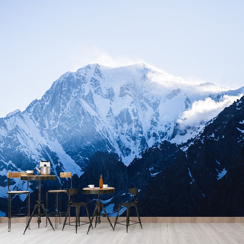 White Mountain Wall Paper Murals for Home Moisture Resistant, Personalised Size