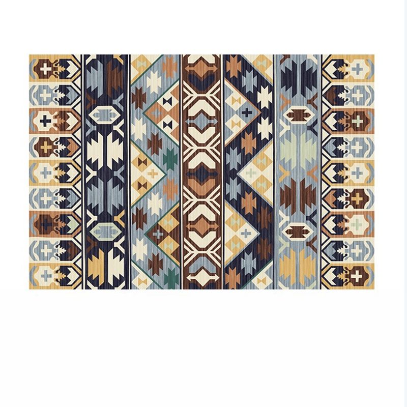 Bohemian Southwestern Print Rug Polyester Indoor Carpet Non-Slip Backing Area Rug for Living Room