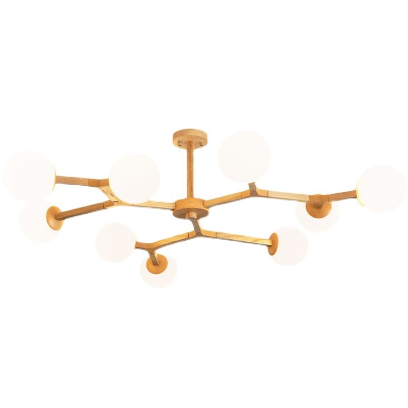 Holzkugel geformt Kronleuchter Anhänger Leicht moderne Deckenheizlicht in Holz