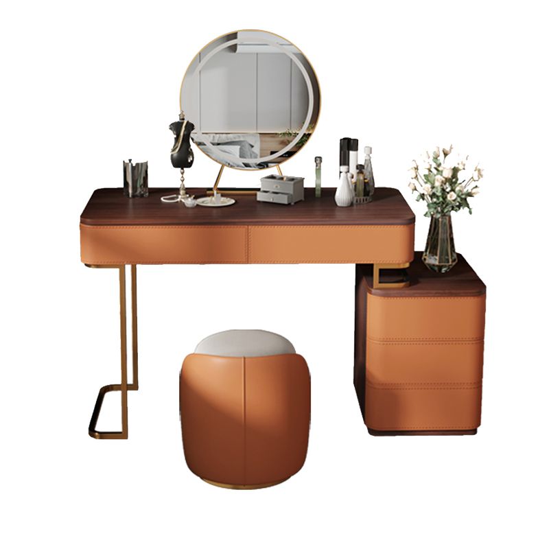 Glam 17.72" Wide Wooden Makeup Vanity with 5 Drawers for Bedroom