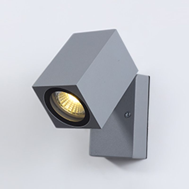 Simple Wall Sconce Rectangular Outdoor Wall Light Fixture with Metal