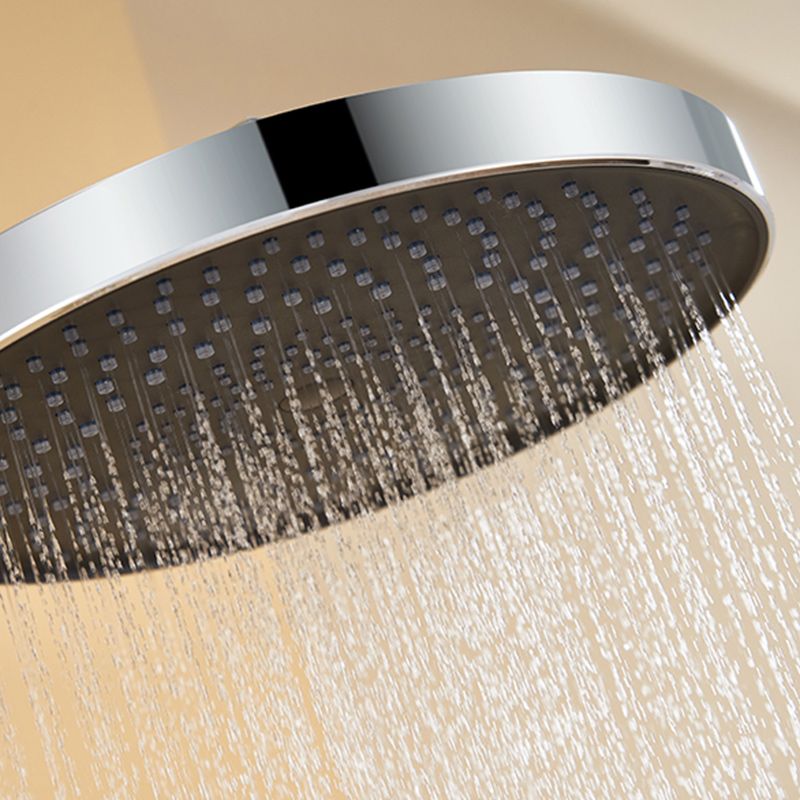 Contemporary Shower Trim with Dual Shower Head in Silver/White/Gray