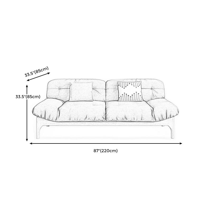 Contemporary Tufted Back Settee Armless Standard Sofa with Slipcover