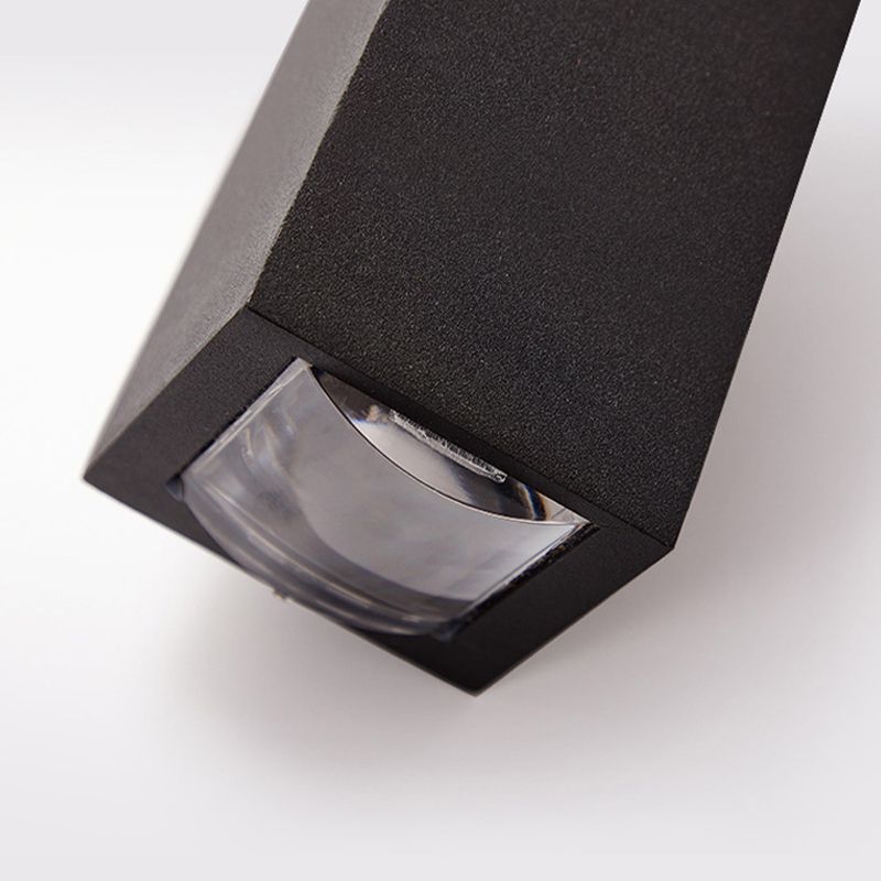 Contemporary Rectangular Wall Sconce Metal 2 Lights Wall Light in Black