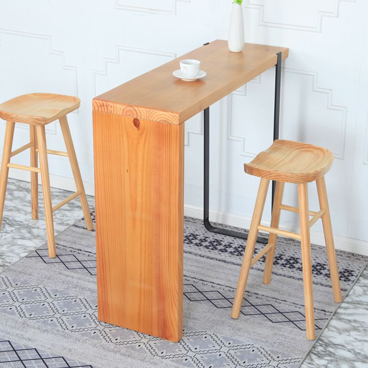 Contemporary Solid Wood Barstool Coffee Shop Bar Stool with Pedal