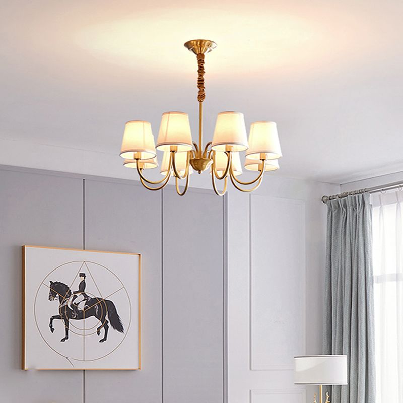 Gold Copper Pendant Light in Traditional Classic Style Flax Sputnik Hanging Light for Living Room