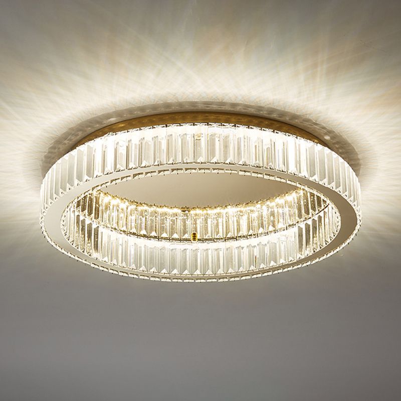 Roestvrij-staal ronde LED plafond licht in moderne luxe stijl kristal plafond armatuur in goud