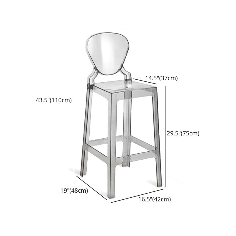 Scandinavian Design Plastic Counter Barstools Full Back Stools for Home