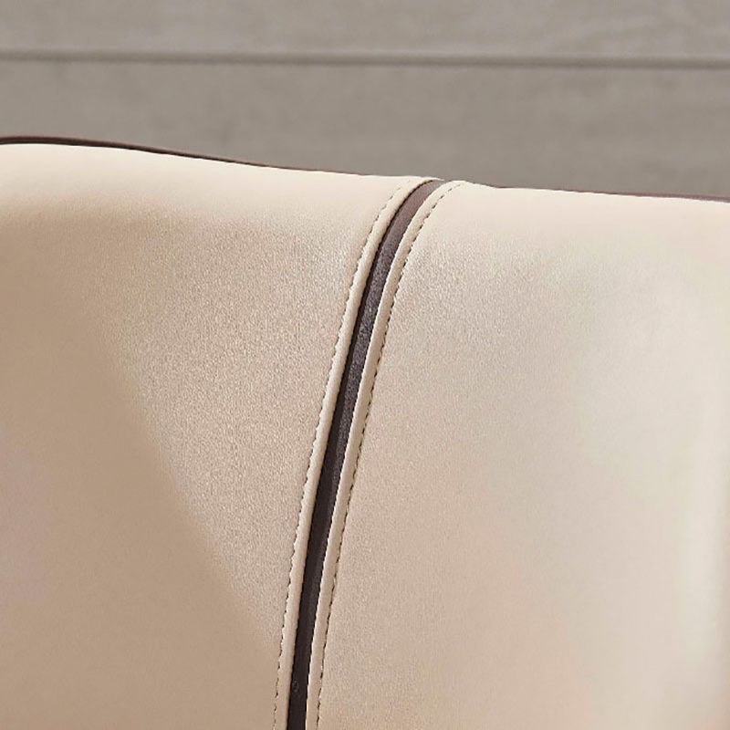Silla lateral de comedor contemporánea con respaldo de orejas, silla de comedor de cuero para cocina
