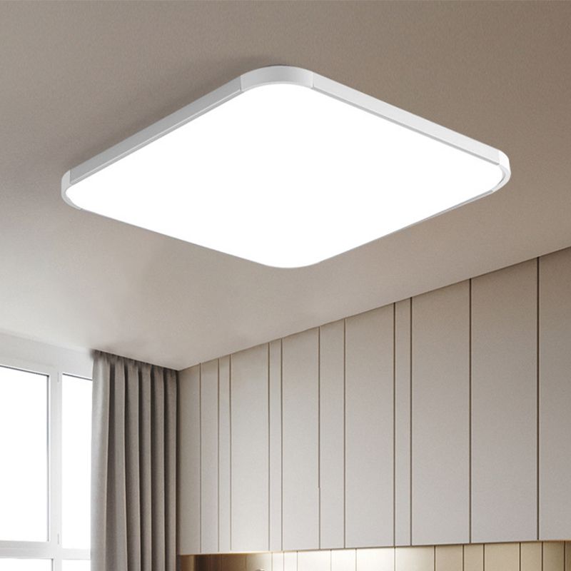 Geometric Flush Mount Contemporary Metal Flush Ceiling Light Fixture in White