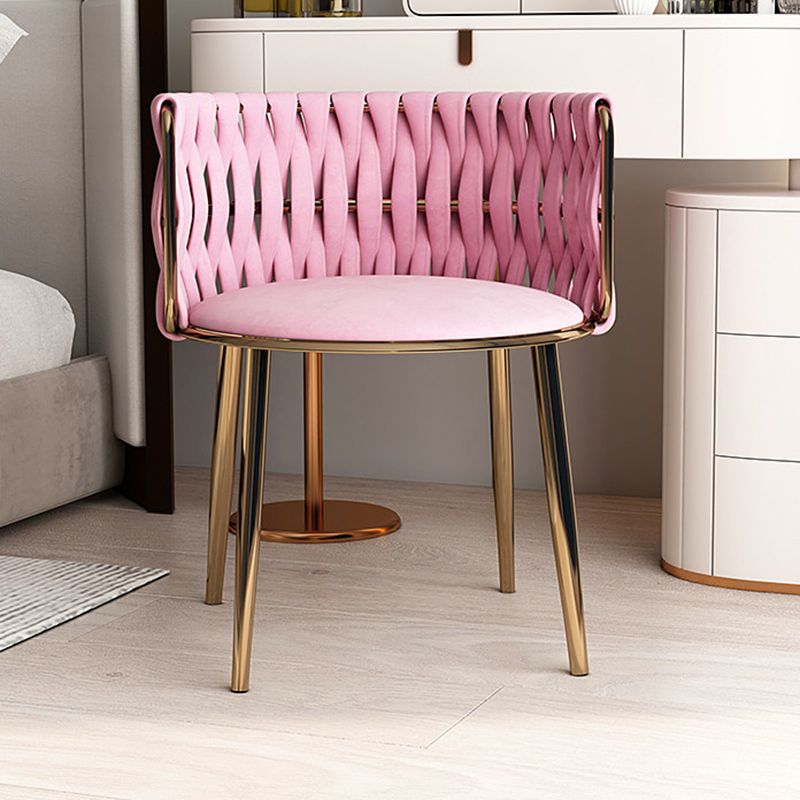 Contemporary Metal Dining Room Armchairs Upholstered Side Chairs for Home Use