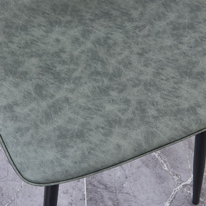 Sillas de comedor de metal contemporáneas sin brazos Sillas de comedor de cuero PU (juego de 2)